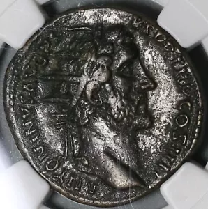 145 NGC XF Antoninus Pius Roman Empire Dupondius Mars Spear & Trophy (20052004C) - Picture 1 of 8