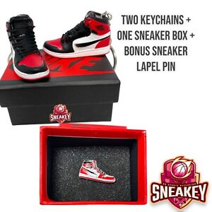 3D Mini AirJ1 Sneaker Keychain/mini shoe keychain+ Box/Party Favor/Bulk/Jordan's