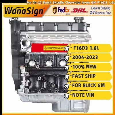 Long Block Engine Assembly For 04-13 Buick Excelle Chevrolet Aveo GM F16D3 1.6L - Image 1 of 4