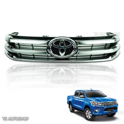 Chrome Front Grille Grill Trim For Toyota Hilux Revo UTE 2015 2016 2017 - Image 1 of 4
