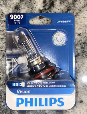 New Philips Headlight Bulb-Vision - Single Blister Pack  9007PRB1 Free Shipping! - Image 1 of 2