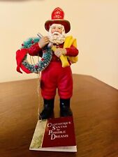 1995 Clothtique Possible Dreams Santa Fireman with Wreath & Hose Figure