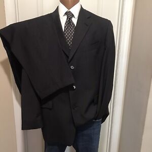 Daniel Cremieux Men's Suit 44R Wool 2 Piece Navy/Charcoal  35X26