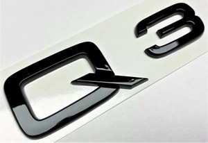 BLACK Q3 REPLACEMENT FOR AUDI REAR TRUNK EMBLEM BADGE NAMEPLATE DECAL LETTER - Picture 1 of 3
