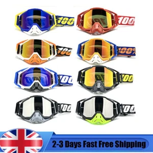 Motorcycle Racing Goggles Motocross Dirt Bike Off-road Eyewear MX MTB ATV UTV UK - Picture 1 of 14