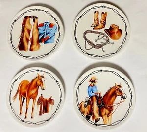 MWW Market Durango 4,5" 4-teiliges Mini-Teller-Set Cowboyhut Stiefel Pferd Chaps - Bild 1 von 5