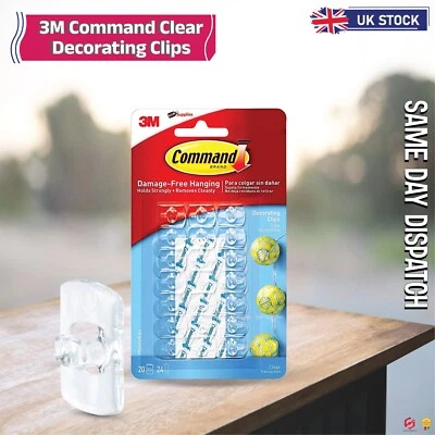 3M Command Decorating Hooks Clips with Adhesive Strips - Damage-Free Hanging - Image 1 of 4