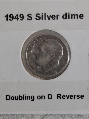 1949 s roosevelt dime Mint Error Reverse "D/D" - Image 1 of 4