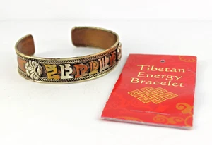 Tibetan Copper Bracelet Handmade Energy Cuff Nepal Metaphysical Healing - Picture 1 of 10