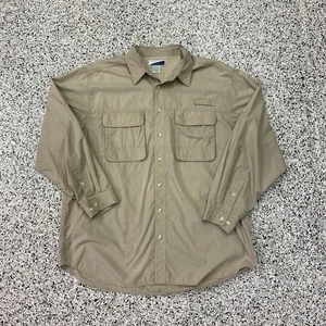 EXOFFICIO Shirt Mens 2XL XXL Beige Solid Insect Shield Hiking Lightweight LS - Picture 1 of 6