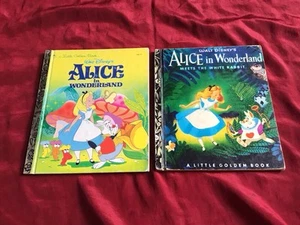 Little Golden Books- Alice In Wonderland & Alice Meets The White Rabbit HC- GC - Picture 1 of 7