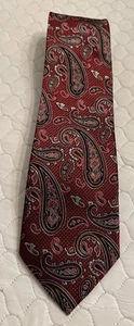 Bruno Piattelli Silk Tie Paisley Dressy Formal Red Black 3.25” X 62” Hand Made - Picture 1 of 4