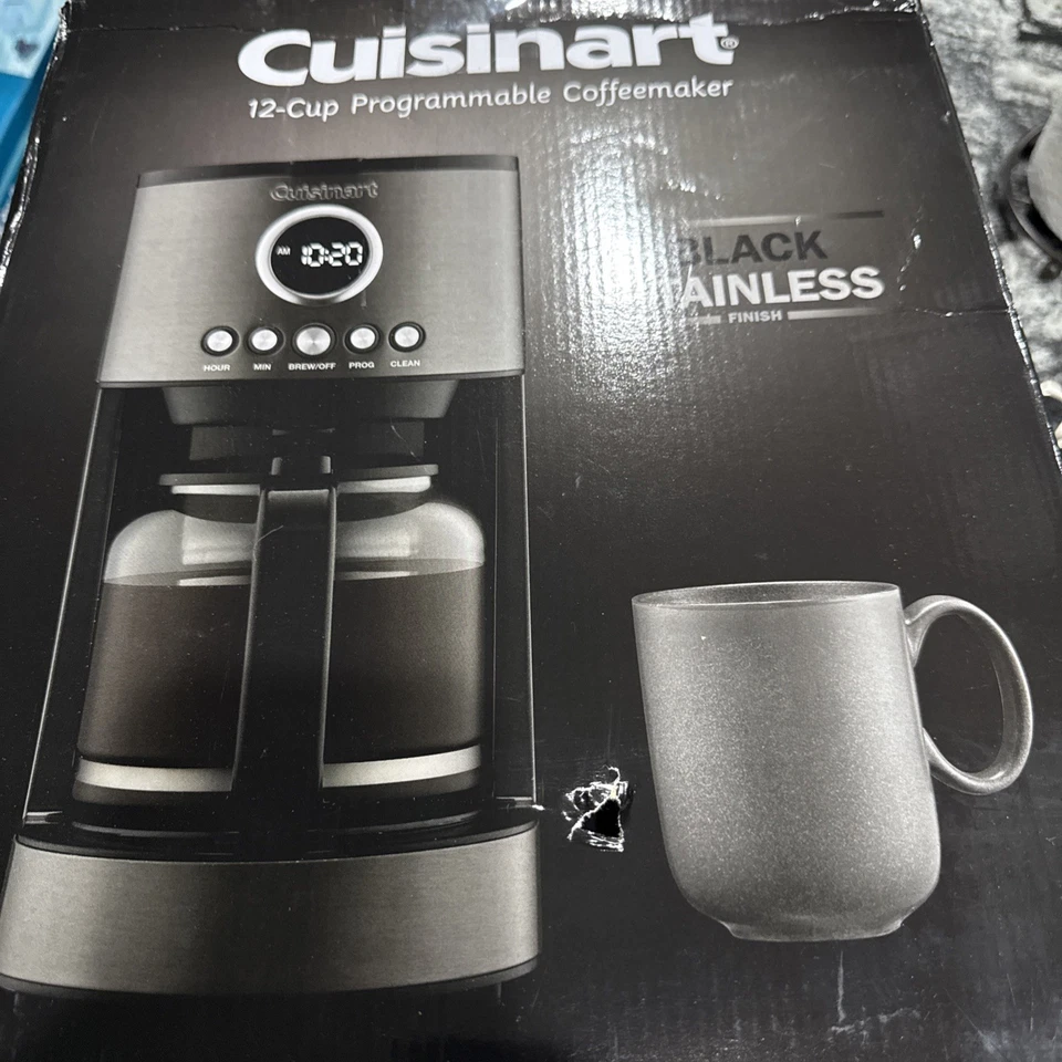 Cuisinart 12 Cup Coffeemaker, Stainless Steel, Programmable, Auto ON/OFF, Black - Image 1 of 1