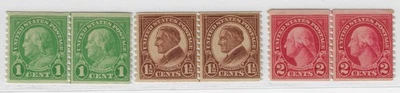 US Scott 597-599 JLPairs MNH/MH CV$13, perf 10 vertical Joint line pairs, (a7965 - Image 1 of 3