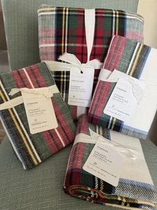 Pottery Barn ~STUART PLAID~ KING Duvet & 3 STANDARD Shams ~CHRISTMAS~ Buffalo - Picture 1 of 9