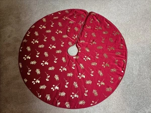 Christbaumdecke rot gold Weihnachten Weihnachtsbaumdecke von Tschibo TCM wie neu - Bild 1 von 11