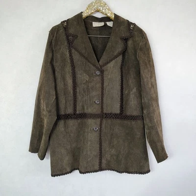 Vintage 90s White Stag Women's Brown Leather Suede Jacket size 2X Espresso - Image 1 of 4
