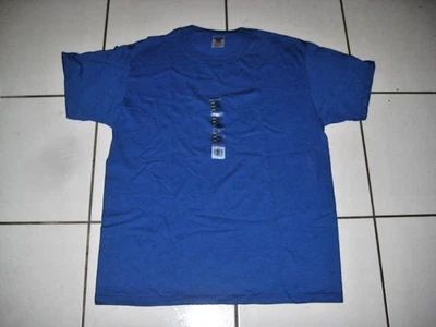 Camiseta JERZEE Mezcla Peso Pesado Manga Corta AZUL Talla GRANDE *NUEVA* Foto 1 de 4