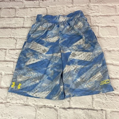 Under Armour SC30 男孩青少年中号蓝色灰色 Steph Curry 篮球 — 第 1/4 张图片