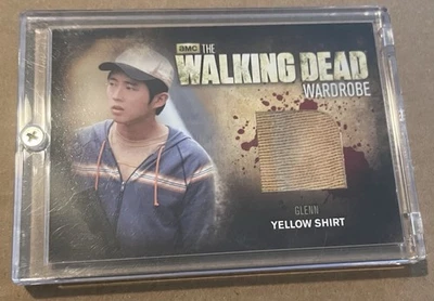 THE WALKING DEAD SEASON 2 M36 WARDROBE COSTUME CARD GLENN RHEE STEVEN YEUN SHIRT - Image 1 of 2