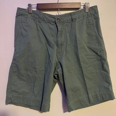 Pantalones Cortos Chinos Merona Para Hombres 34 Verde Oliva Informales Frente Plano Mezcla de Algodón Foto 1 de 4