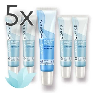 5x Avon Works Facial Hair Removal Cream, 15ml | Pack Of 5 | New 2023-24 Stock