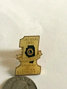 Lions Club International pin Convention 1971 Illinois MD-1 BIRTHPLACE OF LIONISM - Picture 1 of 2
