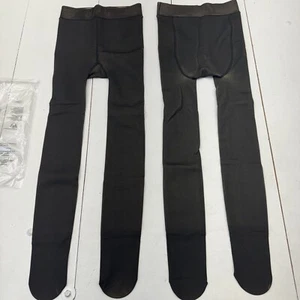 2 Pair Bundle Black Fleece Lined Thick Tights Winter Women’s Size XXL - Picture 1 of 5