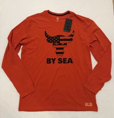 Camisa Under Armour Project Rock By Sea Día de los Veteranos Militar LS Para Hombres L Naranja Foto 1 de 4