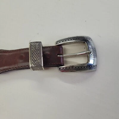 Onyx By Brighton Vintage Belt Womens Large 36" Brown Leather 1993 *Worn Tip - Image 1 of 4