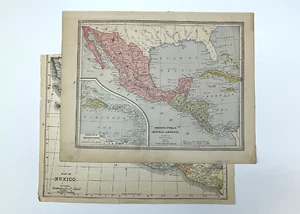 KONVOLUT ALTE ANTIKE KARTEN: Mexiko (2) - Bild 1 von 3