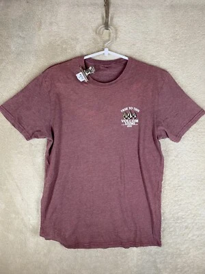 VOLCOM Casual T-Shirts Top Size S Mens Red Logo Short Sleeve - Image 1 of 4