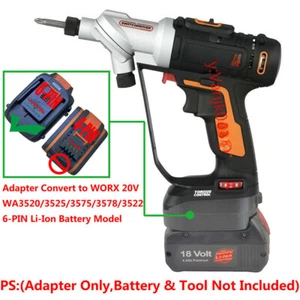 1x for Worx 20V Cordless Drill Tools Adapter for BOSCH 18V BAT609 Li-Ion Battery - Picture 1 of 4