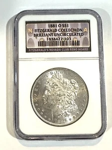 1881 O NGC Brilliant Uncirculated Morgan Silver Dollar Fitzgerald Collection - Picture 1 of 5