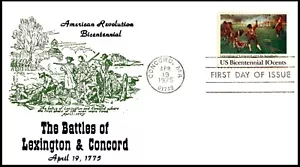 1563 Battle of Lexingron FDC, Centennial Cachet, Green Cachet, UA. OF - Picture 1 of 3