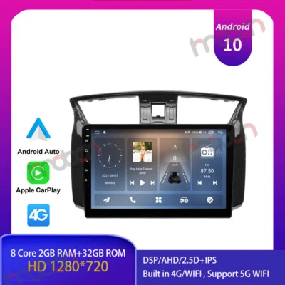 Radio estéreo para auto Android 10 de 10,1" para Nissan-Sentra negra SV 2012-15 GPS DSP 4G Foto 1 de 4