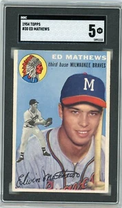 1954 Topps #30 Ed Mathews Milwaukee Braves HOF SGC 5 - Picture 1 of 2