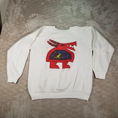 Sudadera De Colección Años 70 Obra de Arte Azteca Cuello Redondo Talla L Usada Rara Foto 1 de 4