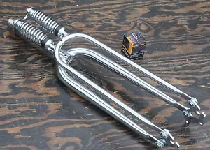 26" Cruiser Bicycle Chrome DUAL SPRINGER FORK 1" Headset Vintage Schwinn Bike - Picture 1 of 10