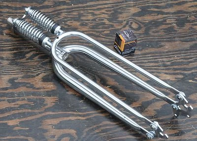 26" Cruiser Bicycle Chrome DUAL SPRINGER FORK 1" Headset Vintage Schwinn Bike - Image 1 of 4