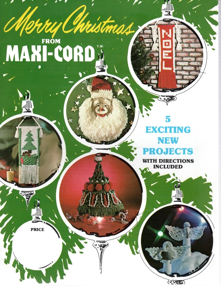 MERRY CHRISTMAS FROM MAXI-CORD 5 Projects Macrame' Pattern Leaflet - Image 1 of 1