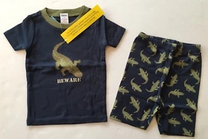 NWT Gymboree Bug Detective Sleepwear 3 3T Blue Beware Alligator Short Pajamas - Picture 1 of 1