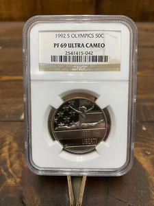 1992 S Olympics 50C NGC PF 69 Ultra Cameo Commemorative Half Dollar - Picture 1 of 10