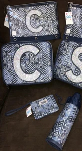 JUSTICE LUNCHBOX/WATER BOTTLE/PENCILCASE/ WRISTLET INITIAL (B,C,H,N,S,T) DENIM - Picture 1 of 3