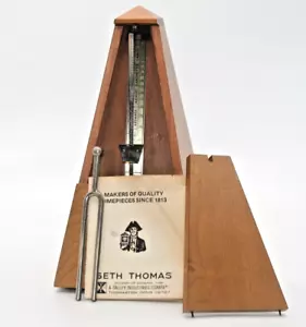 Seth Thomas Metronom De Maelzel Holz Aufzieh-Laufgabel E899-575 ISS-2 Papper - Bild 1 von 20