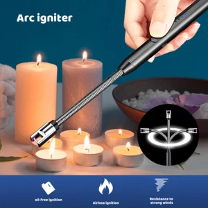 Electric Lighter Arc USB Rechargeable Candle BBQ Electronic Windproof Kitchen - Picture 1 of 15