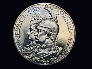 1901A GERMANY GERMAN STATES PRUSSIA WILHELM II Silver 5 Mark Coin - KM#526-UNC - Picture 1 of 6