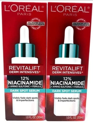 (2) Loreal Revitalift Derm Intensives 12% Niacinamide Dark Spot Serum New In Box - Image 1 of 3