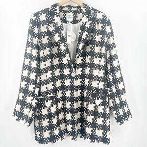 HOPE FOR FLOWERS By Tracy Reese Blazer Size Extra Large NWT Peaked Organic Linen - Picture 1 of 19
