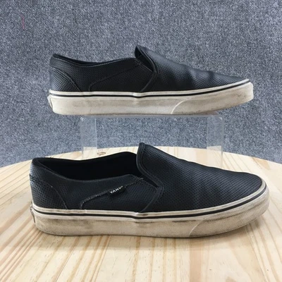 Vans Zapatos Mujer 9.5 Zapatillas Sin Cordones Negras Perforadas Informales Comodidad Bajo TB4R Foto 1 de 4